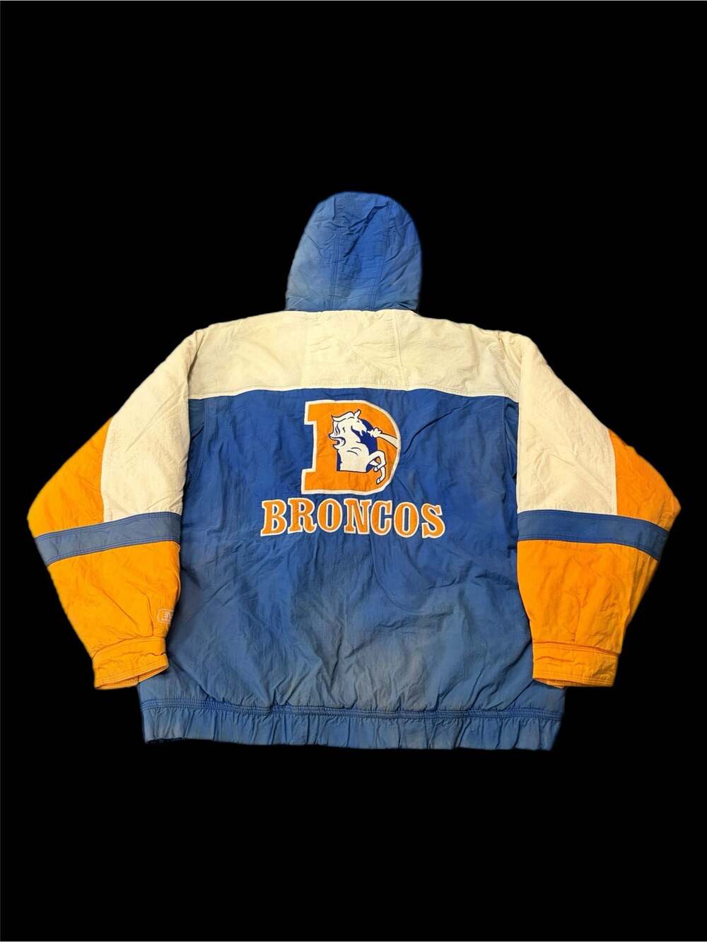 Vintage Mirage Denver Broncos Full Zip Hooded Puffer Jacket